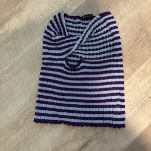 Blue and purple twist front tube top